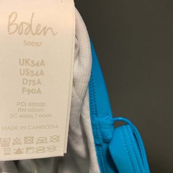 Boden Milos Tankini Top Women's Size 34A 34 A NEW Holiday Tile Ivory Underwire - Picture 8 of 9